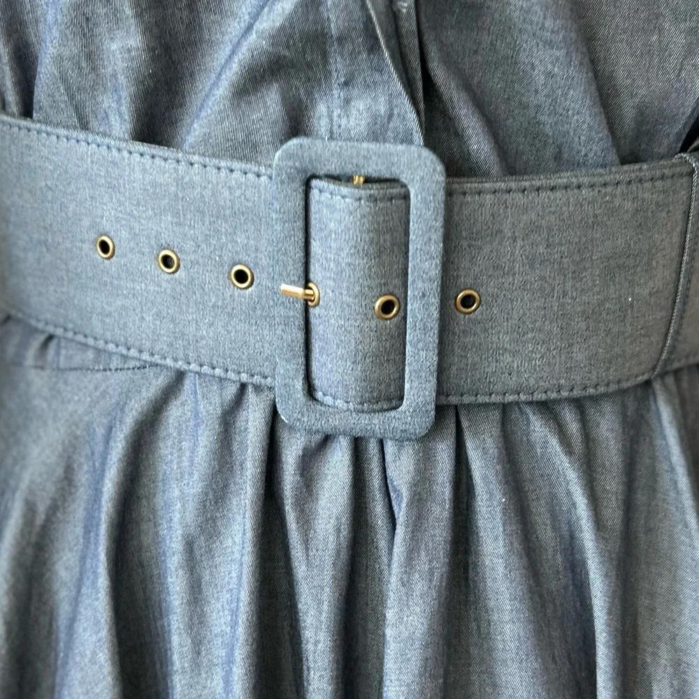 Tuckernuck X India Hicks Comporta Chambray Maxi Dress Sz M Ret $278 - Picture 5 of 12
